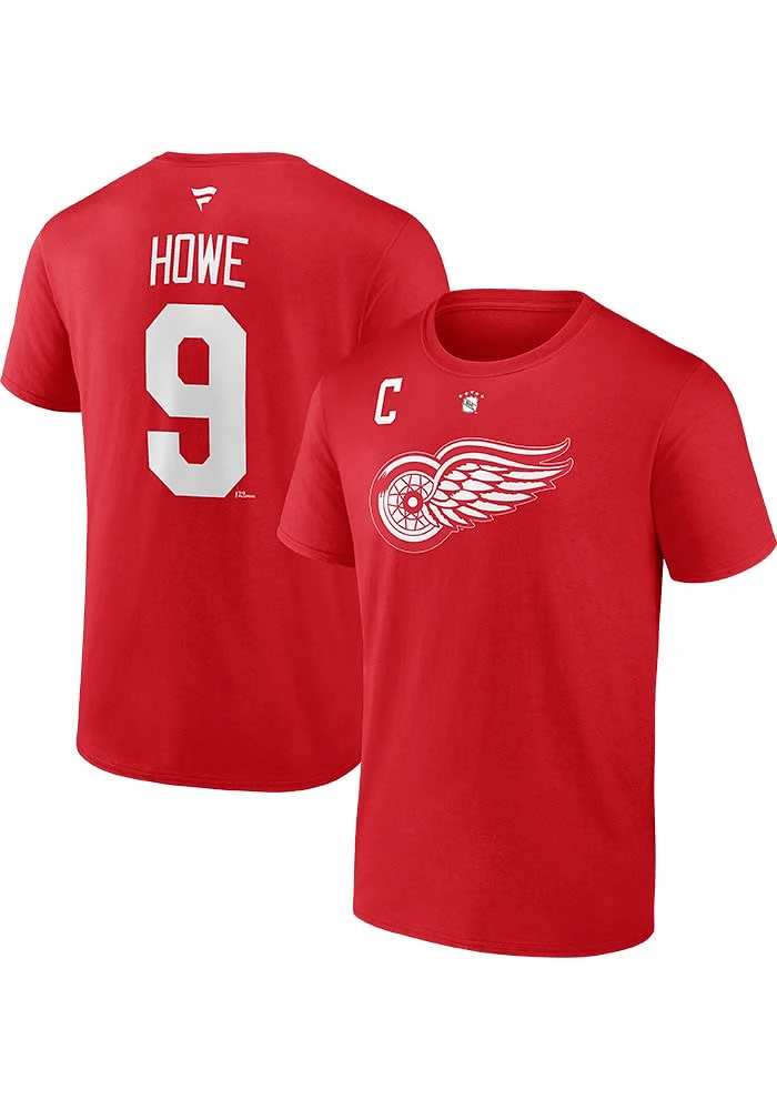 Gordie Howe Detroit Red Wings Authentic Stack Short Sleeve Player T Shirt