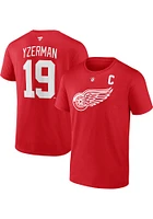 Steve Yzerman Detroit Red Wings Authentic Stack Short Sleeve Player T Shirt