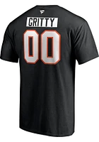 Gritty Philadelphia Flyers Black Authentic Stack Short Sleeve Player T Shirt
