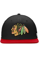 Chicago Blackhawks Mens Black 2T Core Fitted Hat