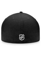 Chicago Blackhawks Mens Black White Logo Core Fitted Hat