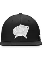 Columbus Blue Jackets Mens Black White Logo Core Fitted Hat