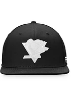Pittsburgh Penguins Mens Black White Logo Core Fitted Hat