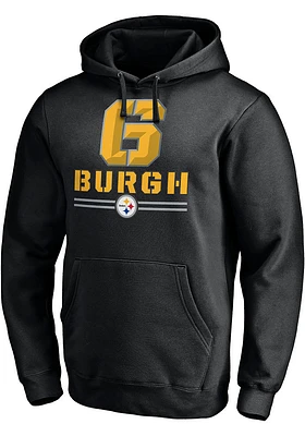 Pittsburgh Steelers Mens Black Sweep Long Sleeve Hoodie