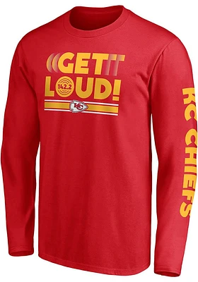 Kansas City Chiefs Red Facemask Long Sleeve T Shirt
