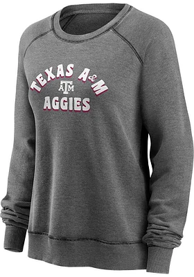 Texas A&M Aggies Womens Grey True Classic Washed Crew Sweatshirt