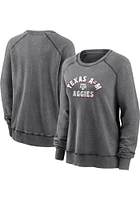 Texas A&M Aggies Womens Grey True Classic Washed Crew Sweatshirt