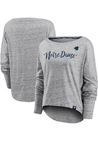 Notre Dame Fighting Irish Womens Grey Iconic Speckled LS Tee