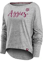Texas A&M Aggies Womens Grey Iconic Speckled LS Tee