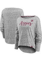 Texas A&M Aggies Womens Grey Iconic Speckled LS Tee