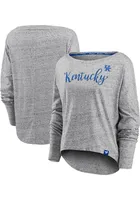 Kentucky Wildcats Womens Grey Iconic Speckled LS Tee