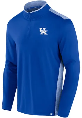 Kentucky Wildcats Mens Blue Iconic Brushed Poly Long Sleeve 1/4 Zip Pullover