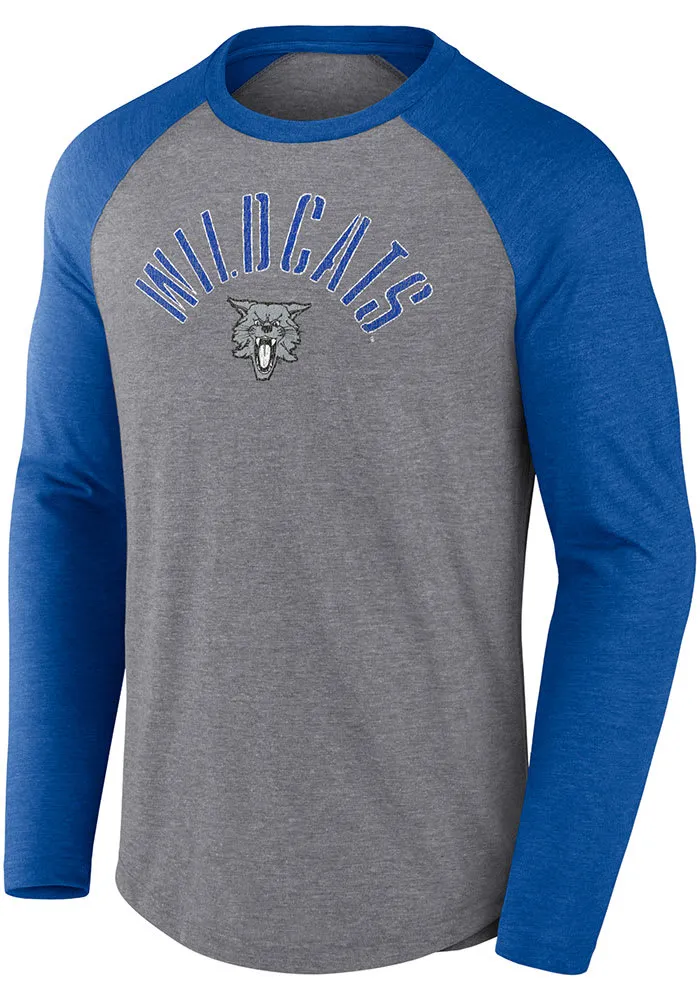 Kentucky Wildcats Charcoal Triblend Rough N Tough Raglan Long Sleeve Fashion T Shirt