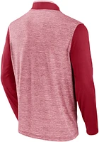 Oklahoma Sooners Mens Crimson Iconic Brushed Poly Long Sleeve Qtr Zip Pullover
