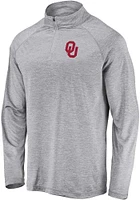 Oklahoma Sooners Mens Grey Striated Long Sleeve Qtr Zip Pullover