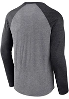 Oklahoma Sooners Charcoal Triblend Rough N Tough Raglan Long Sleeve Fashion T Shirt