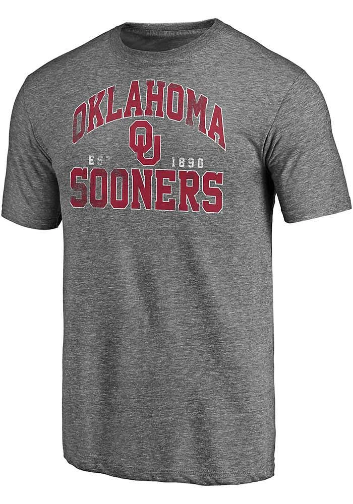 Oklahoma Sooners Charcoal Triblend Winners Podium Short Sleeve Fashion T Shirt