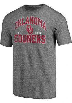 Oklahoma Sooners Charcoal Triblend Winners Podium Short Sleeve Fashion T Shirt