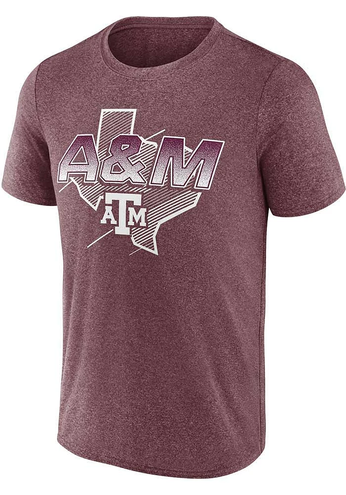 Texas A&M Aggies Maroon Iconic Long Strides Short Sleeve T Shirt