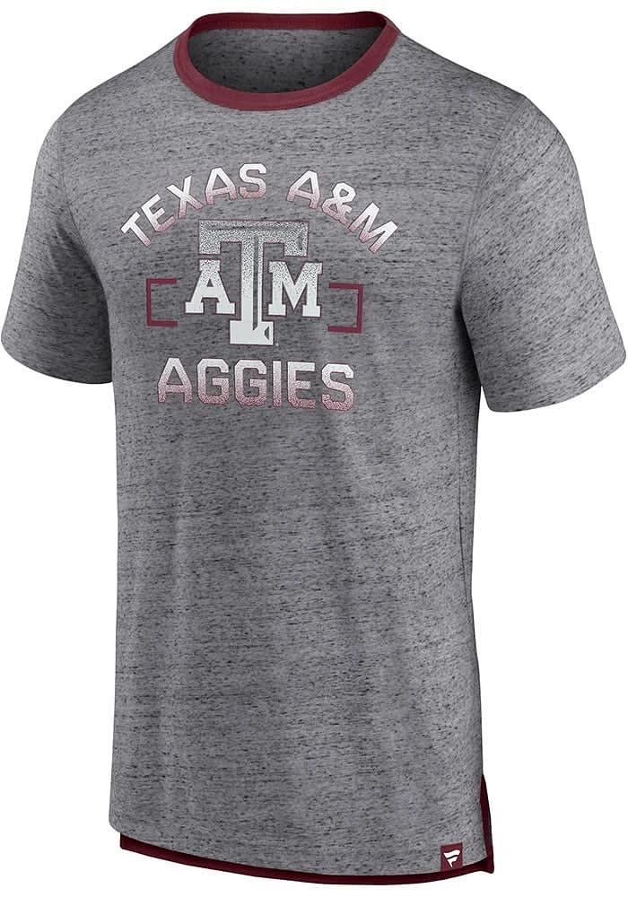 Texas A&M Aggies Charcoal Iconic Speckled Ringer Short Sleeve Fashion T Shirt