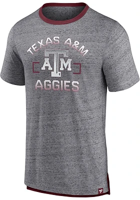 Texas A&M Aggies Charcoal Iconic Speckled Ringer Short Sleeve Fashion T Shirt