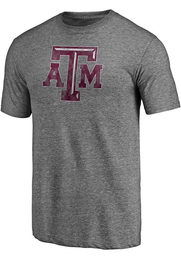 Texas A&M Aggies Charcoal Primary Triblend Short Sleeve Fashion T Shirt