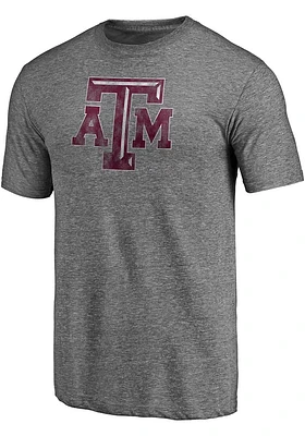 Texas A&M Aggies Charcoal Primary Triblend Short Sleeve Fashion T Shirt
