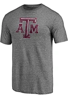 Texas A&M Aggies Charcoal Primary Triblend Short Sleeve Fashion T Shirt