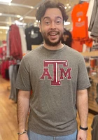 Texas A&M Aggies Charcoal Primary Triblend Short Sleeve Fashion T Shirt