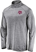 Texas A&M Aggies Mens Grey Striated Long Sleeve Qtr Zip Pullover