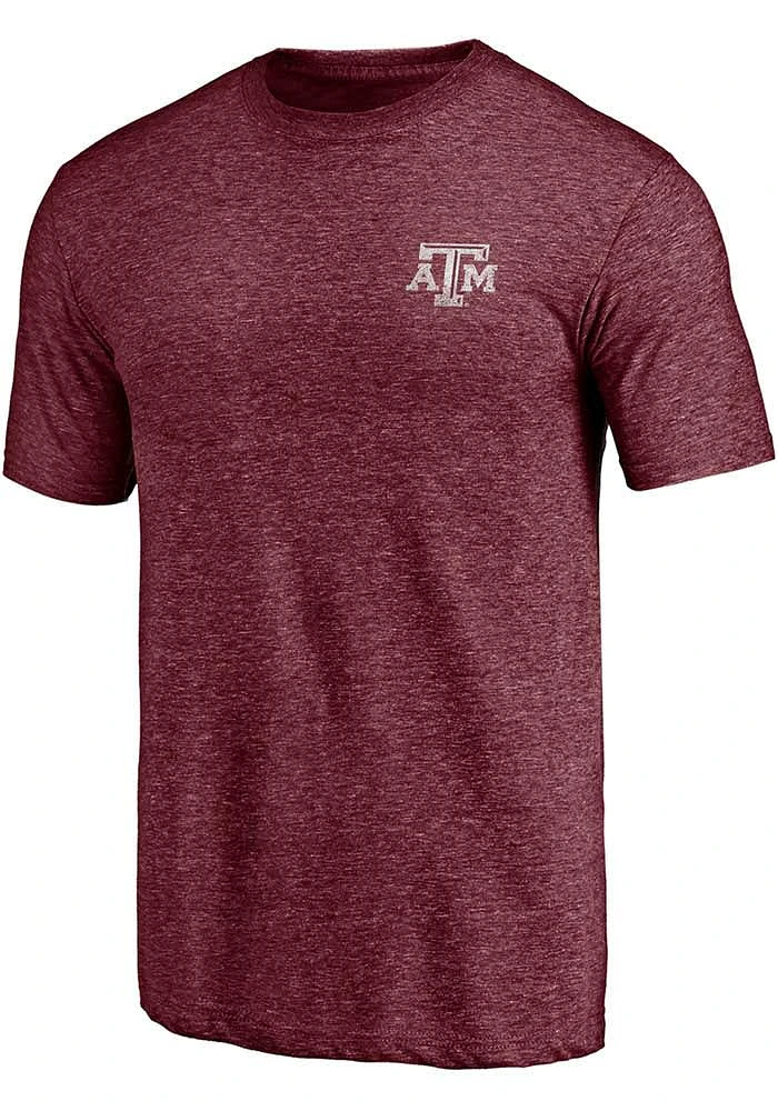 Texas A&M Aggies Maroon Triblend Poll Position Short Sleeve Fashion T Shirt