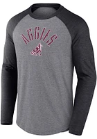Texas A&M Aggies Charcoal Triblend Rough N Tough Raglan Long Sleeve Fashion T Shirt