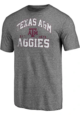 Texas A&M Aggies Charcoal Triblend Winners Podium Short Sleeve Fashion T Shirt