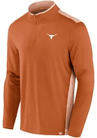 Texas Longhorns Mens Burnt Orange Iconic Brushed Poly Long Sleeve Qtr Zip Pullover