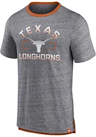 Texas Longhorns Charcoal Iconic Speckled Ringer Short Sleeve Fashion T Shirt