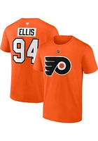 Ryan Ellis Philadelphia Flyers Orange Authentic Stack Short Sleeve Player T Shirt
