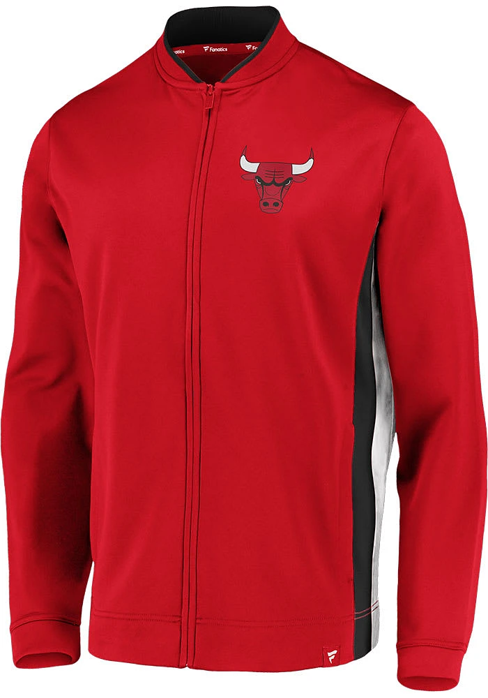 Chicago Bulls Mens Red Iconic NBA Fastbreak Long Sleeve Full Zip Jacket