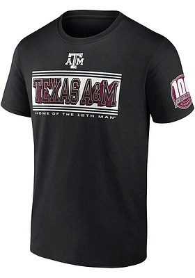 Texas A&M Aggies Black 12th Man Centennial Short Sleeve T Shirt