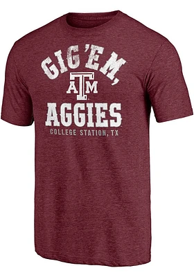 Texas A&M Aggies Maroon Favorite Spot Triblend Short Sleeve Fashion T Shirt
