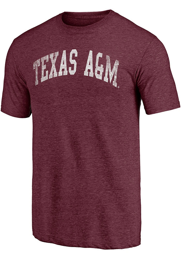 Texas A&M Aggies Maroon Vault Two Hit Arch Short Sleeve Fashion T Shirt