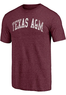 Texas A&M Aggies Maroon Vault Two Hit Arch Short Sleeve Fashion T Shirt