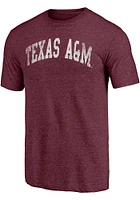 Texas A&M Aggies Maroon Vault Two Hit Arch Short Sleeve Fashion T Shirt