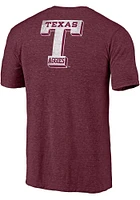 Texas A&M Aggies Maroon Vault Two Hit Arch Short Sleeve Fashion T Shirt