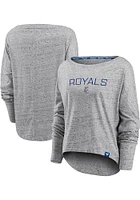 Kansas City Royals Womens Grey Iconic LS Tee