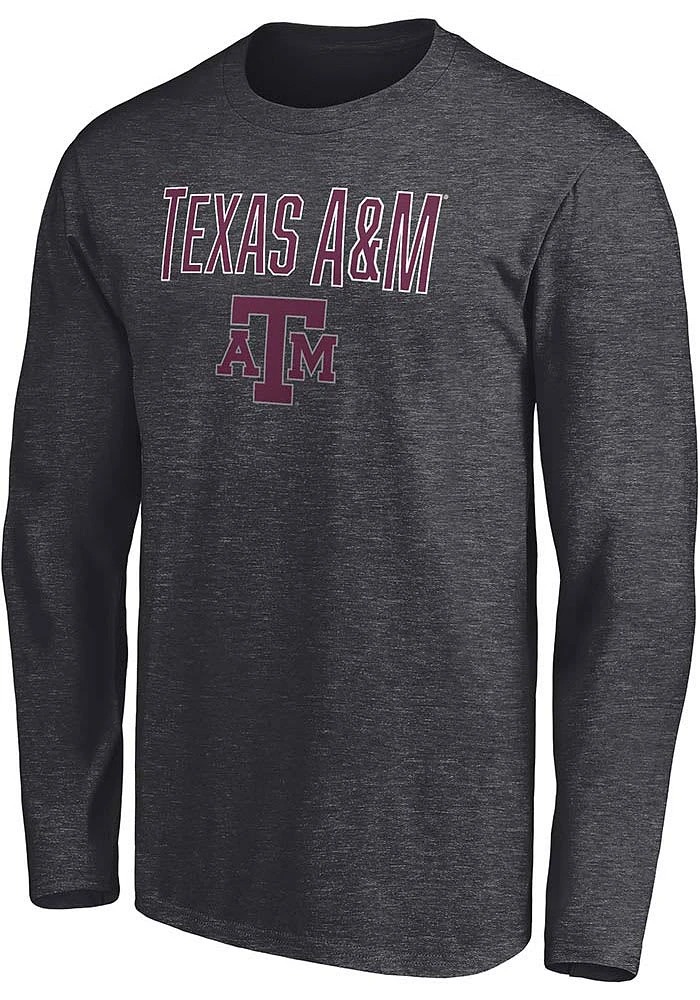 Texas A&M Aggies Charcoal Team Lockup Long Sleeve T Shirt