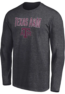 Texas A&M Aggies Charcoal Team Lockup Long Sleeve T Shirt