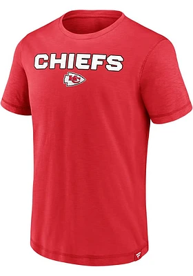 Kansas City Chiefs Red ICONIC COTTON SLUB Short Sleeve Fashion T Shirt