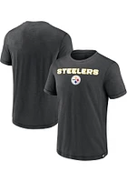 Pittsburgh Steelers Black ICONIC COTTON SLUB Short Sleeve Fashion T Shirt