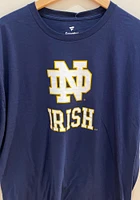 Notre Dame Fighting Irish Navy Blue Team Lockup Short Sleeve T Shirt