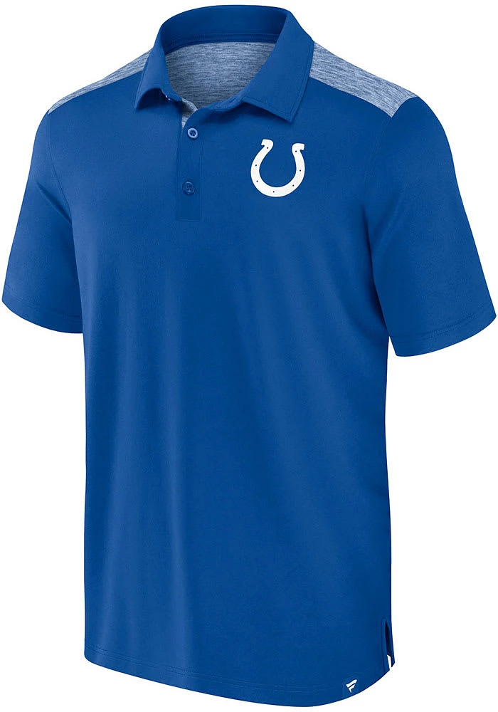 Indianapolis Colts Mens Blue BRUSHED POLY BLOCKED Short Sleeve Polo